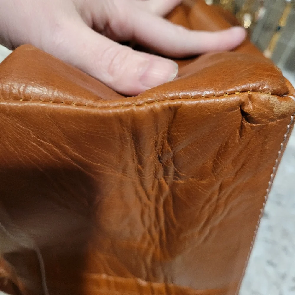 Large real leather bag unbranded made in India